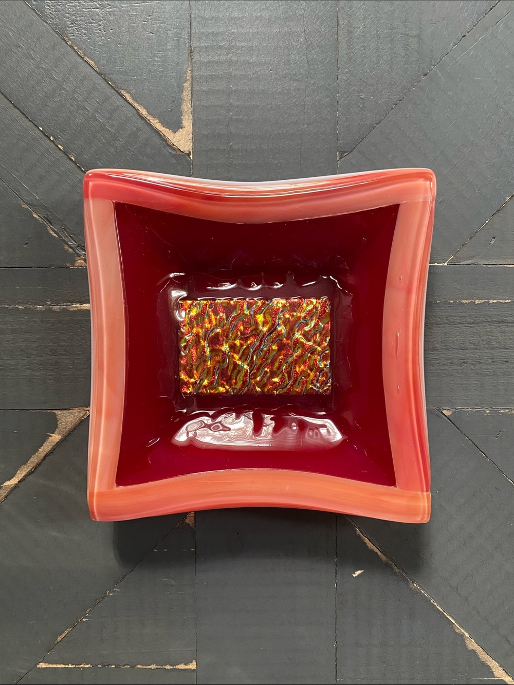 ♥️Handcrafted♥️Dichroic Glass Jewelry Trinket Dish